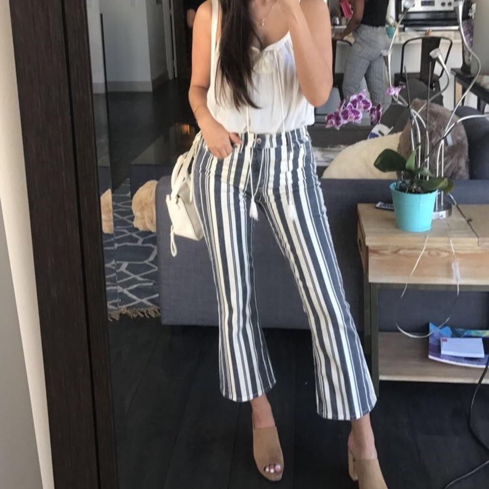 Bridgette High Rise Cropped Boot Jean In Stripe